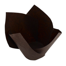 Cupcake vorm voering tulpvorm "Twist" bruin Ø5x6,5/9,8cm (300 stuks)
