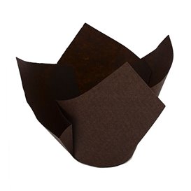 Cupcake vorm voering tulpvorm "Twist" bruin Ø5x6,5/9,8cm (2.000 stuks)
