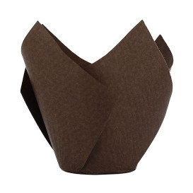 Cupcake vorm voering tulpvorm "Twist" bruin Ø5x6,5/9,8cm (300 stuks)