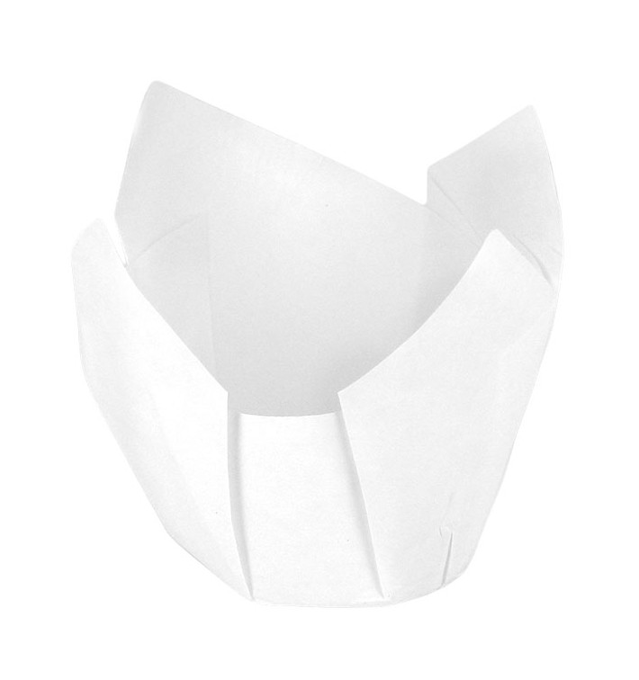 Caissette Muffin Tulipe Ø50x42/72 mm Blanche (135 Utés) Caissette Muffin Tulipe Ø50x42/72 mm Blanche (135 Utés)