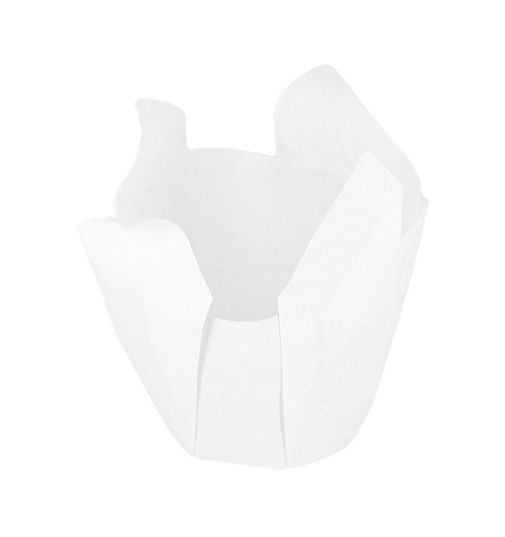 Caissette Muffin Tulipe Ø50x50/80 mm Blanche (2000 Utés) Caissette Muffin Tulipe Ø50x50/80 mm Blanche (2000 Utés)