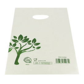 Zak met gestanst handvat Home Compost “Be Eco!” 20x33cm (100 stuks)