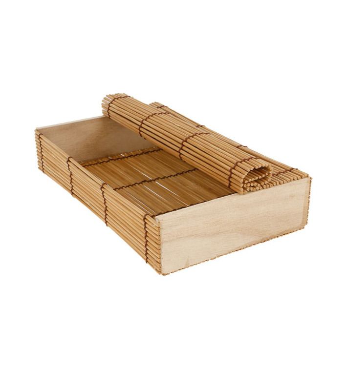 Bamboe sushi Container 23x13x4,5cm (24 stuks) Bamboe sushi Container 23x13x4,5cm (24 stuks)