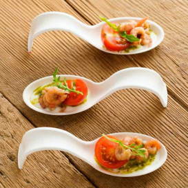 Mini Cuillère Canne à Sucre Blanc 12x4cm (600 Utés)