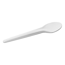 Cucharilla de Cartón Rígido Blanco 11.5cm (50 Uds)