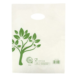 Zak met gestanst handvat Home Compost “Be Eco!” 30x40cm (100 stuks)