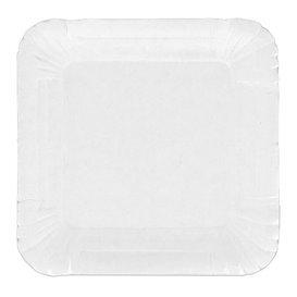 Plat carré en Carton Blanc 13x13 cm (100 Utés)