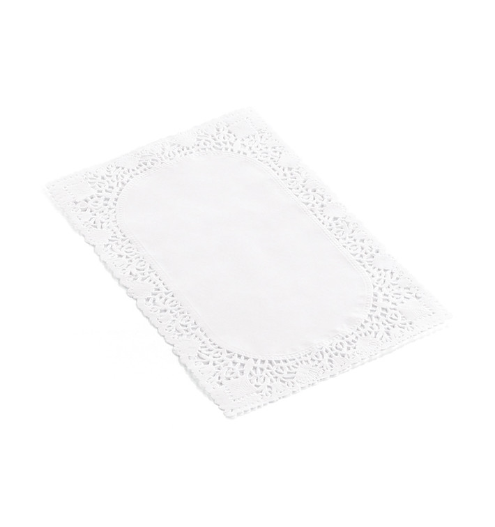 Dentelle en papier Rectangulaire Blanc 20x30cm (250 Unités)