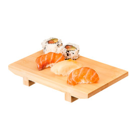 Base en Bambou Naturel Pour Sushi 20,5x15x3cm (24 Utés)