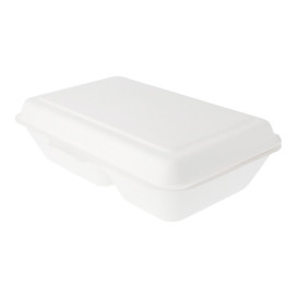 Boîte en Canne à Sucre 2C Blanc 225x165x64mm (500 Utés)