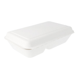 Boîte en Canne à Sucre 2C Blanc 225x165x64mm (500 Utés)