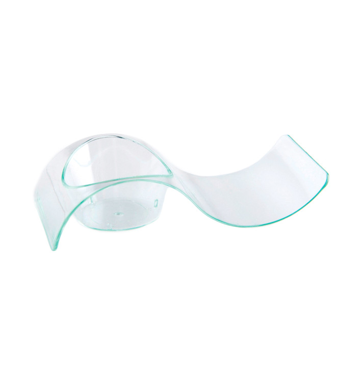 Assiette en Plastique Vague Water Green 9,5x4,2cm (50 Utés) Assiette en Plastique Vague Water Green 9,5x4,2cm (50 Utés)