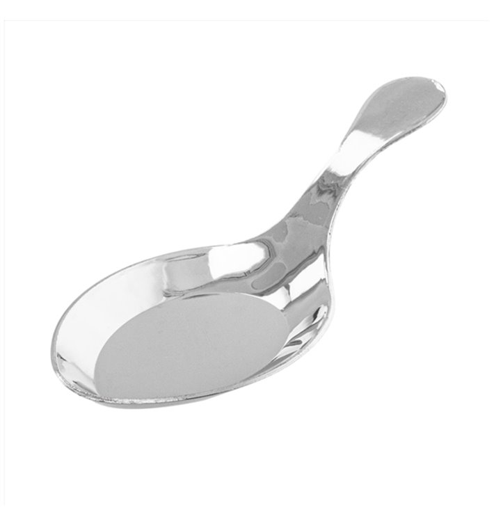 Plastic saus mini lepel PS zilver 10 cm (50 stuks) Plastic saus mini lepel PS zilver 10 cm (50 stuks)