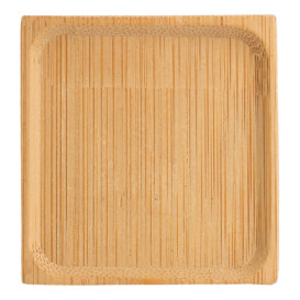 Plat Dégustation en Bambou Carré 6x6cm (24 Utés)