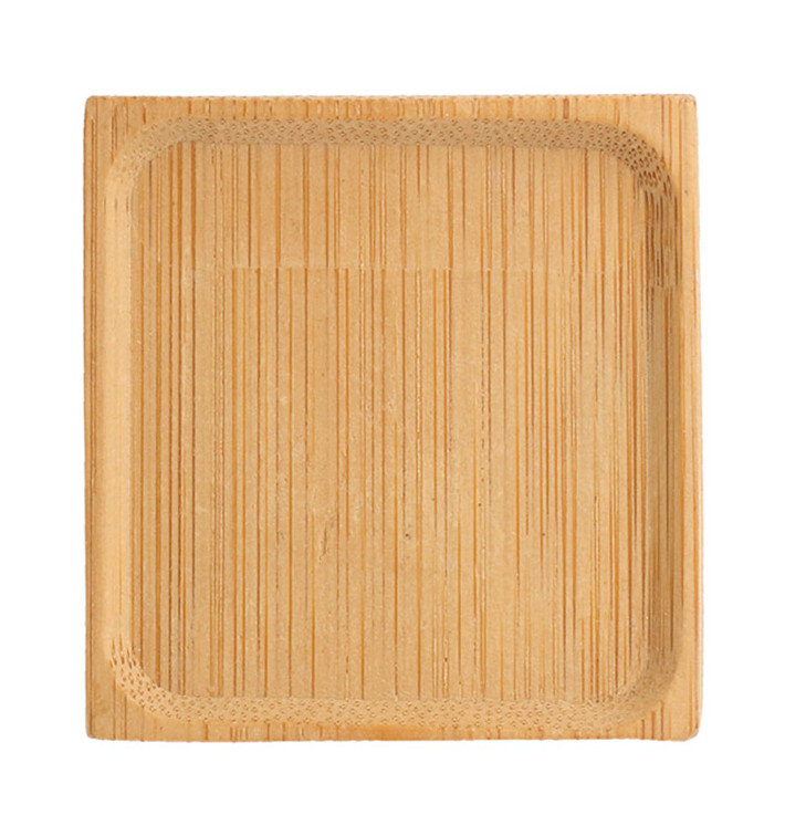 Bamboe proeving bord Vierkant 6x6cm (24 stuks) Bamboe proeving bord Vierkant 6x6cm (24 stuks)