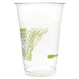 Stof gebaseerd op Maizena PLA beker  "groen Stripe" 295ml (1.000 stuks)