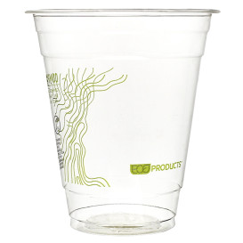 Stof gebaseerd op Maizena PLA beker  "groen Stripe" 355ml (1.000 stuks)