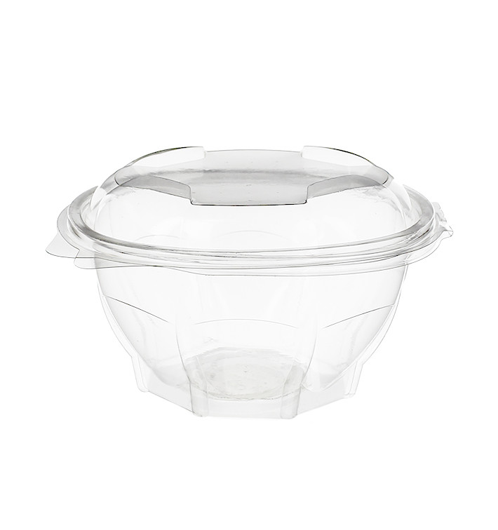 Plastic scharnierende Saladekom PLA Rond vormig 750ml (300 Stuks) Plastic scharnierende Saladekom PLA Rond vormig 750ml (300 Stuks)