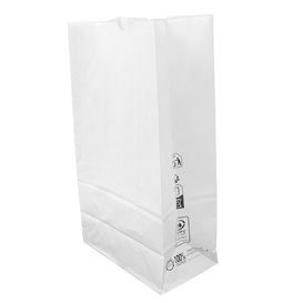 Sac en papier Kraft Blanc sans anses 50g/m² 15+9x28cm (25 Unités)