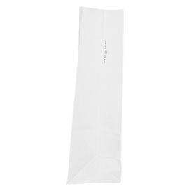 Sac en papier Kraft Blanc sans anses 50g/m² 15+9x28cm (25 Unités)