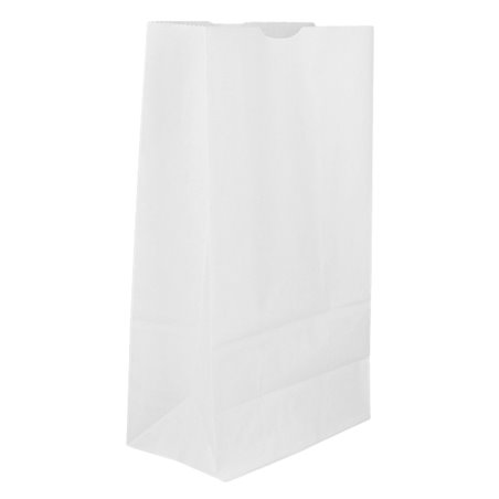 Papieren zak zonder handvat kraft wit 50g/m² 15+9x28cm (1.000 stuks)