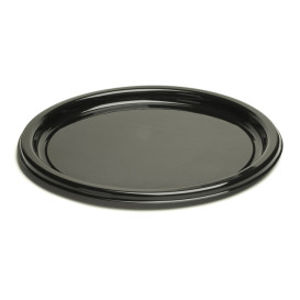 Plastic bord Rond vormig zwart 18 cm (250 stuks)