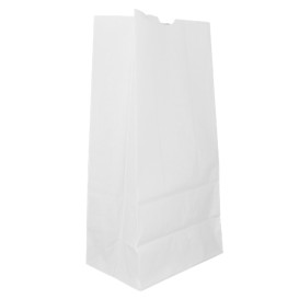 Sac en papier Kraft Blanc sans anses 60g/m² 18+11x34cm (25 Utés)