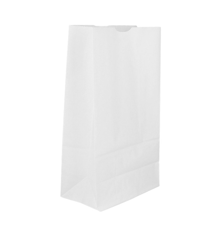 Bolsa de Papel Sin Asas Kraft Blancha 50g/m² 12+8x24cm (1.000 Uds)