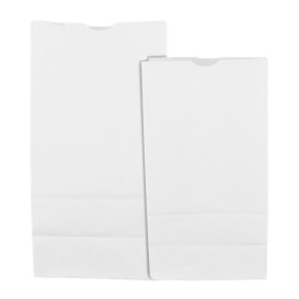 Bolsa de Papel Sin Asas Kraft Blanca 50g/m² 12+8x24cm (1.000 Uds)