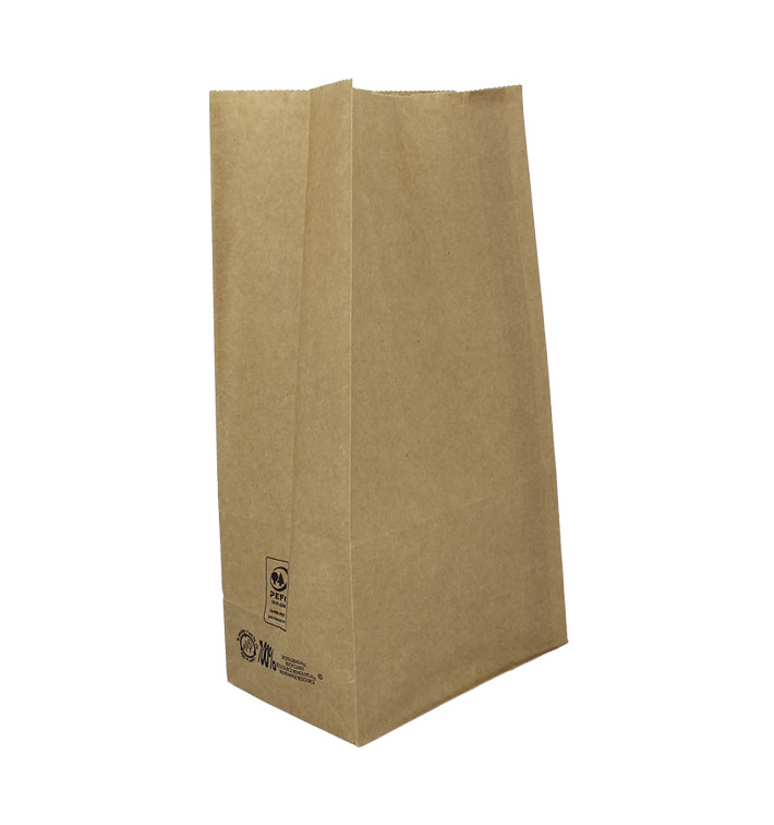 Sac en papier KRAFT sans anses 45g/m² 15+9x28cm (25 Unités)