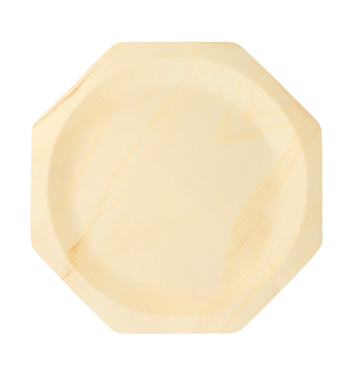 Assiette en Bois Octogonal 260mm (50 Unités) Assiette en Bois Octogonal 260mm (50 Unités)