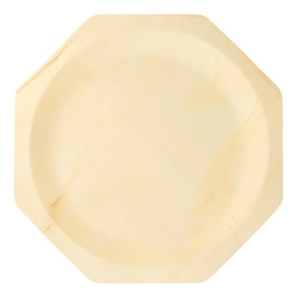 Assiette en Bois Octogonal 260mm (200 Unités)