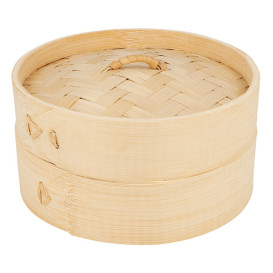 Bamboe stomer met Deksel Ø15x8cm (100 stuks)