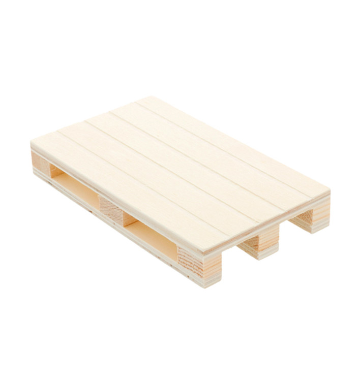 Houten mini Pallet Bediening Platter 13x8x2cm (40 stuks)