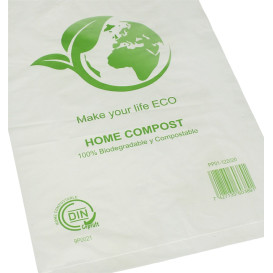 Plastic zak met gestanst handvat Bio Home Compost 20x33cm (100 stuks)