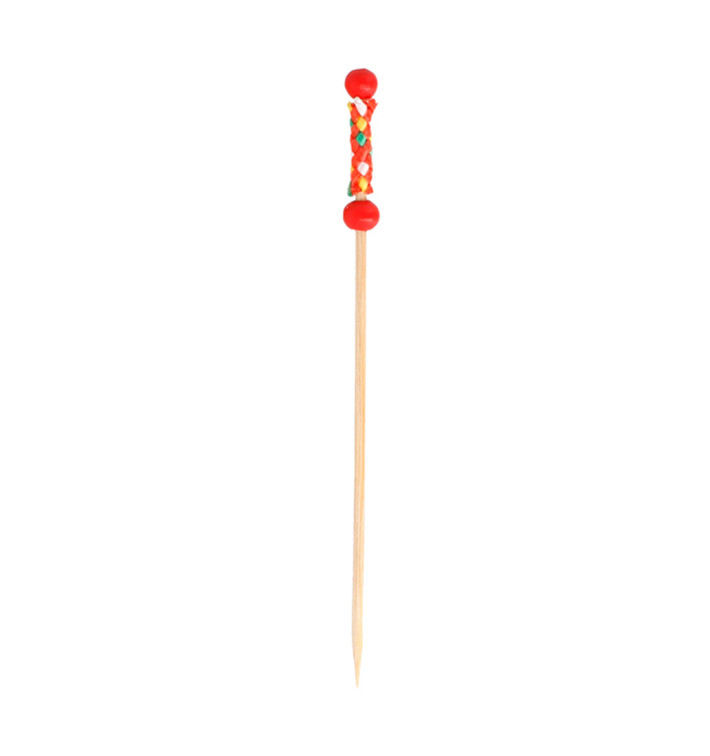 Pique en Bambou Décoré Rouge 120mm (10000 Unités) Pique en Bambou Décoré Rouge 120mm (10000 Unités)