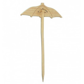 Pique en Bambou Décoré Parasol 90mm (100 Unités)