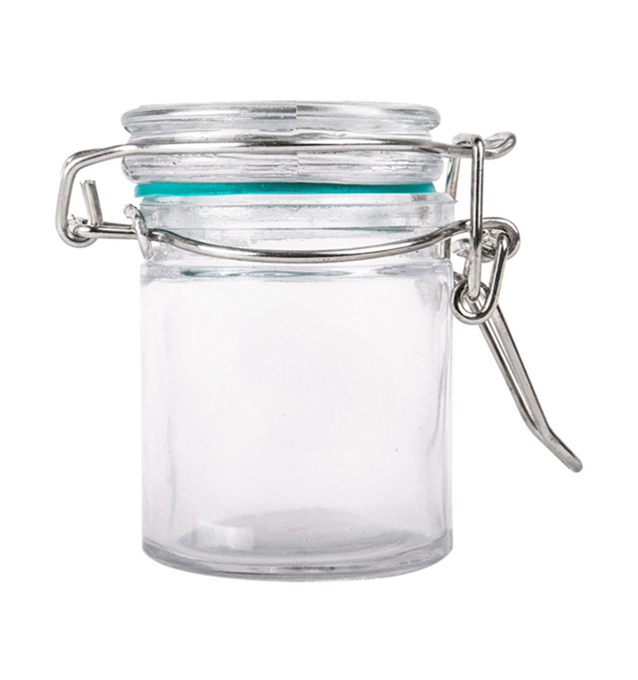 Mini Bocal en Verre Hermétique 45 ml Ø4,5x6 cm (96 Utés) Mini Bocal en Verre Hermétique 45 ml Ø4,5x6 cm (96 Utés)