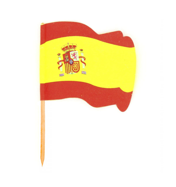 Pique en Bois Drapeau "Espagne" 65mm (14.400 Unités)