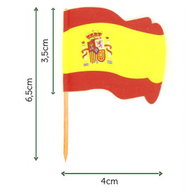 Pique en Bois Drapeau "Espagne" 65mm (14.400 Unités)