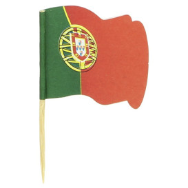 Pique en Bois Drapeau "Portugal" 65mm (144 Unités)