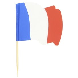 Vlag van Frankrijk vleespennen 6,5cm (144 stuks) 
