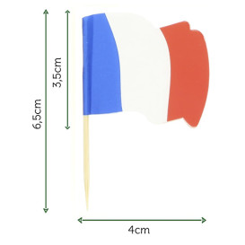 Pique en Bois Drapeau "France" 65mm (144 Unités)