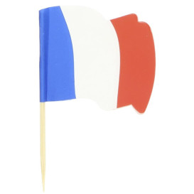 Pique en Bois Drapeau "France" 65mm (14.400 Unités)