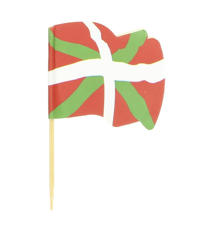 Pique en Bois Drapeau "Euskadi" 65mm (144 Unités) Pique en Bois Drapeau "Euskadi" 65mm (144 Unités)