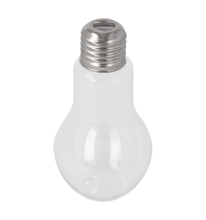 Plastic fles met Deksel lamp design PET transparant 100ml (25 stuks)