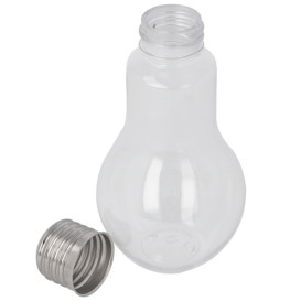 Plastic fles met Deksel lamp design PET transparant 100ml (25 stuks)