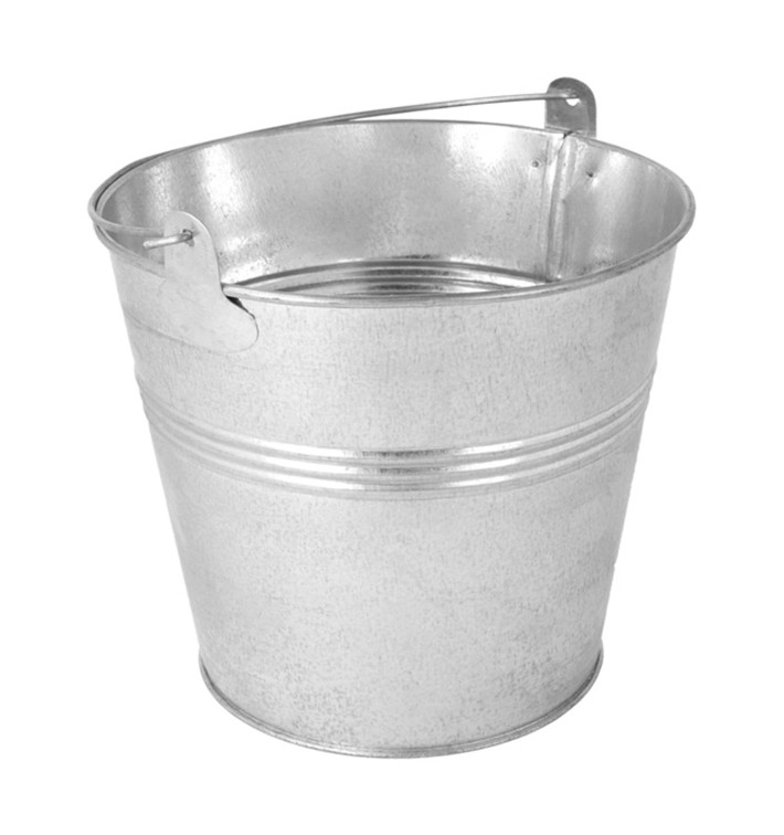Mini Seau en Metal Argent Ø14x14cm (1 Uté) Mini Seau en Metal Argent Ø14x14cm (1 Uté)