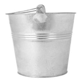 Mini Seau en Metal Argent Ø14x14cm (1 Uté)