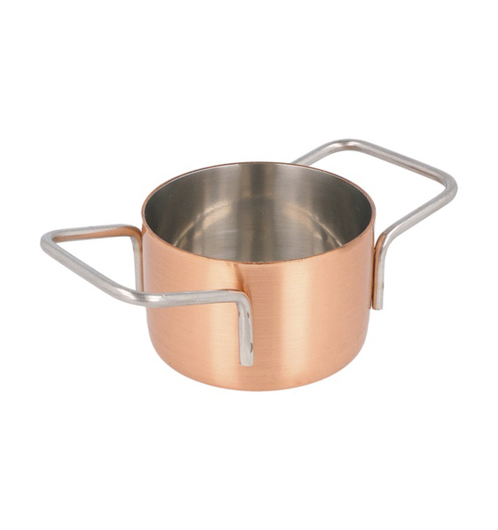 zeker Converteren afbreken Bediening mini kookpot dienblad kom van staal koper Ø7x4,5cm (6 stuks)